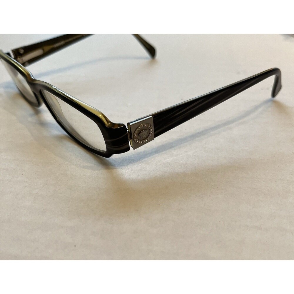 Versace Mod 3034-B 446 Brown Black Cream Eyeglasses Rectangle 52-15-135 Italy